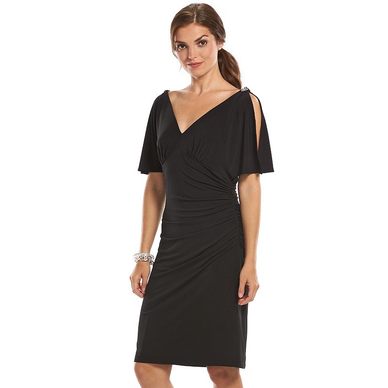 Chaps Ruched Sheath Evening Dress Women's