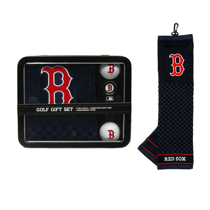 Team Golf Boston Red Sox 4-piece Towel, Golf Ball & Divot Tool Set, Multi/none