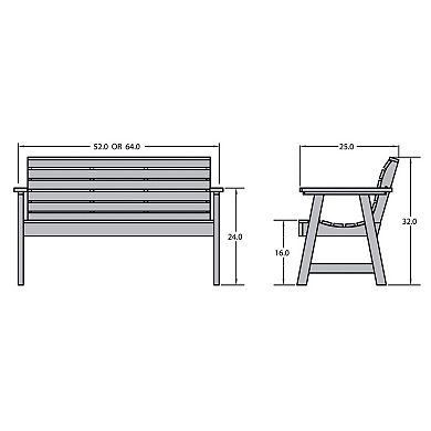 Highwood USA Weatherly 4 Ft. Garden Bench