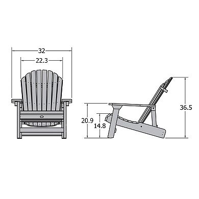 Highwood USA Hamilton Folding & Reclining Adirondack King Chair