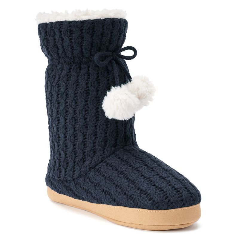 slippers  Knit Women's Bootie Slippers soles Isotoner Cable women rubber isotoner for Sweater