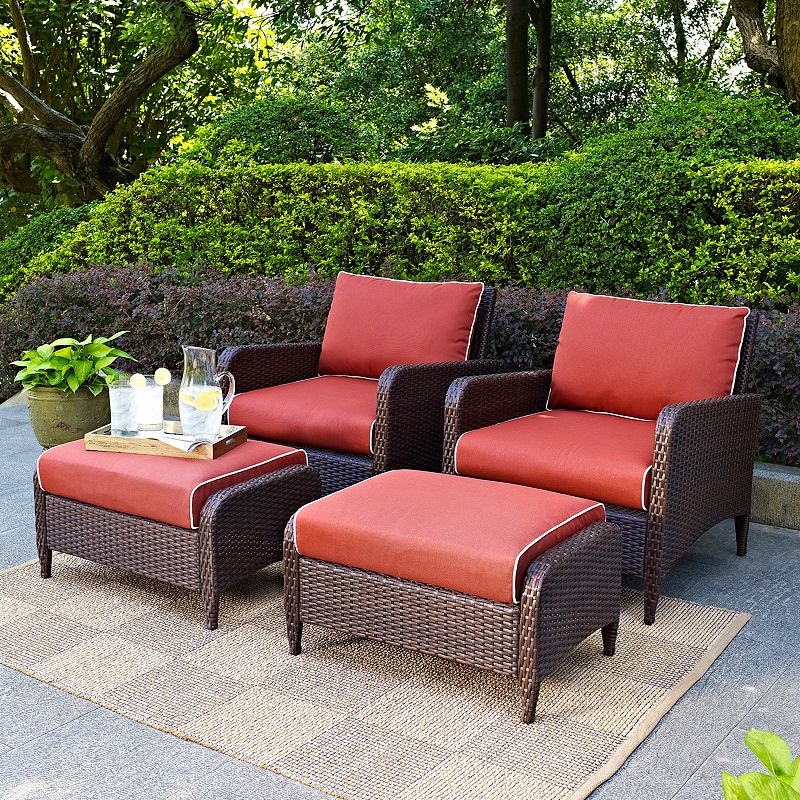 Crosley Outdoor Kiawah 4pc. Outdoor Wicker Seating Set