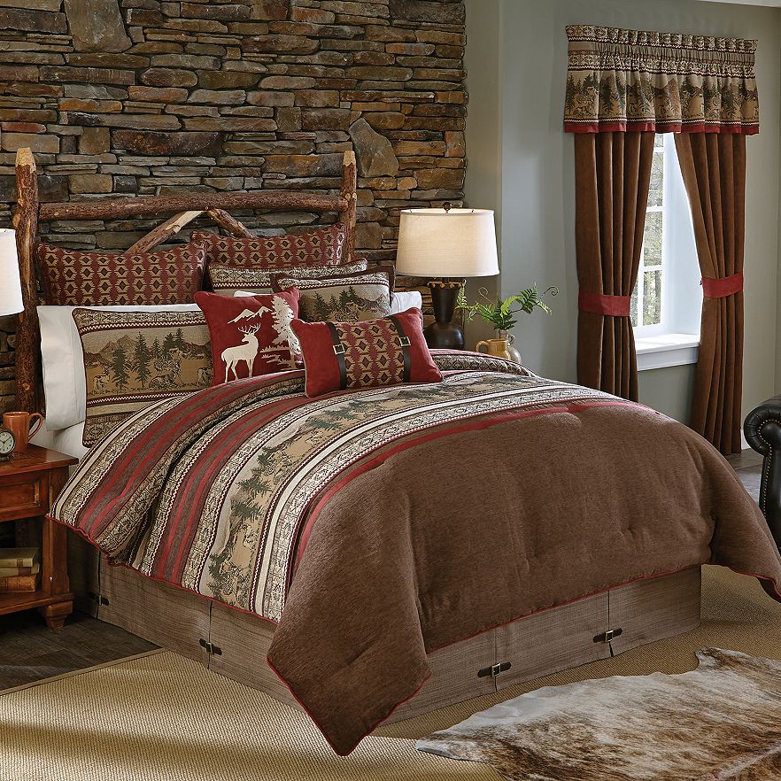 NEW Estate Croscill Oversized Comforter Set 4Pc Oakwood Forest Cabin