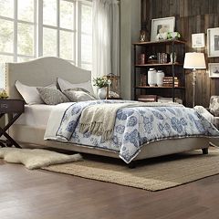 HomeVance Lakeview Camelback Padded Bed Frame