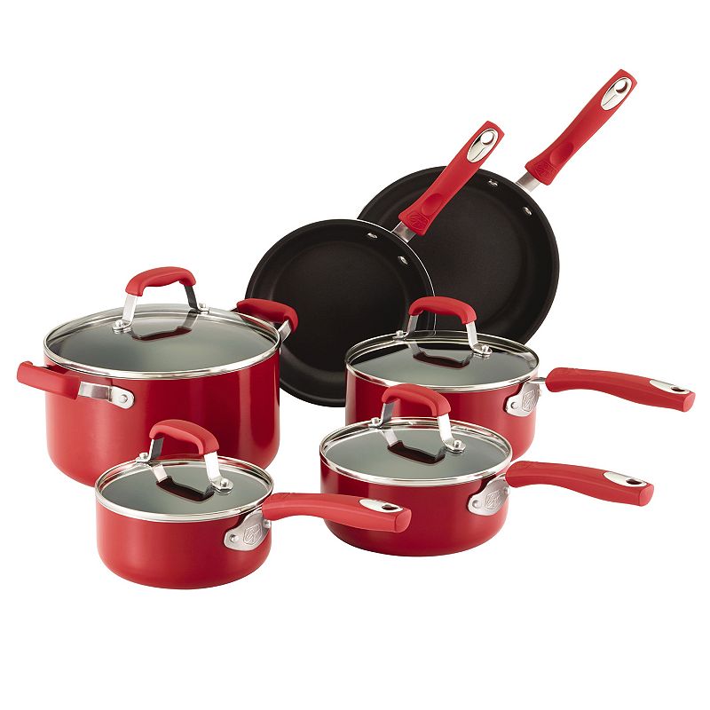 Guy Fieri 10-pc. Nonstick Aluminum Cookware Set, Red