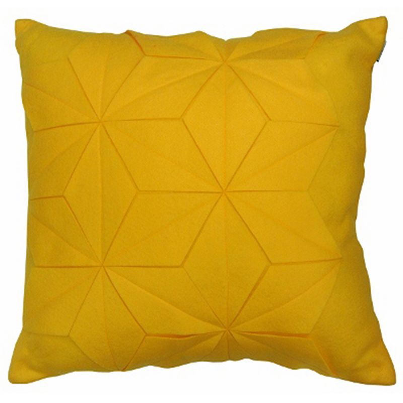 COMPASS ORIGAMI THROW PILLOW (YELLOW)