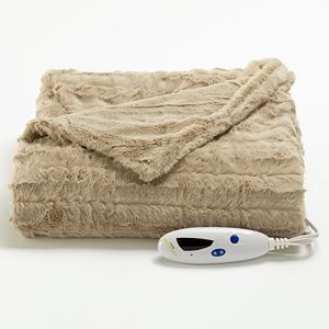 Biddeford Heated Faux Fur Throw