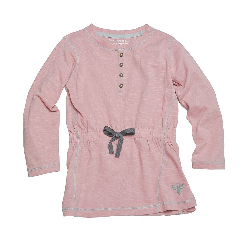Baby Girl Burt's Bees Baby Organic Logo Slubbed Henley Dress, Size: 3-6 Months, Pink