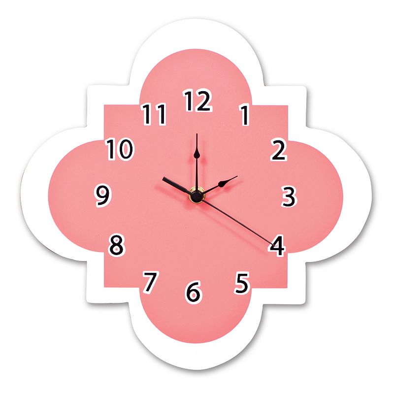 Trend Lab Quatrefoil Wall Clock, Pink