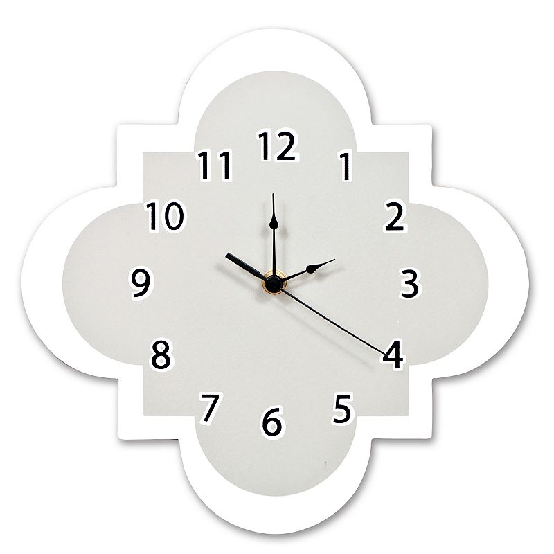 Trend Lab Quatrefoil Wall Clock, Grey
