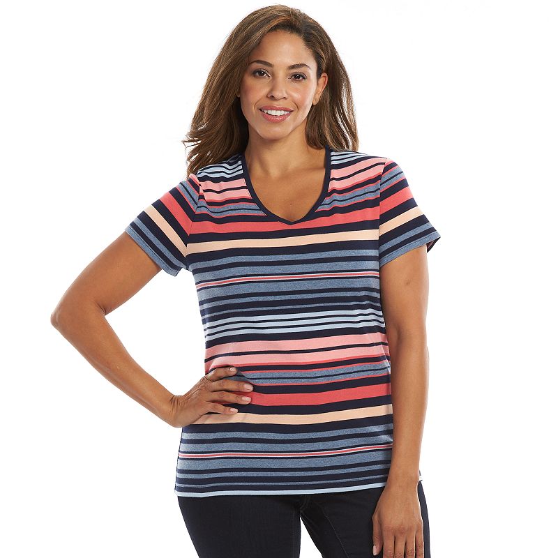 Pink Striped Vneck Tee Kohl's