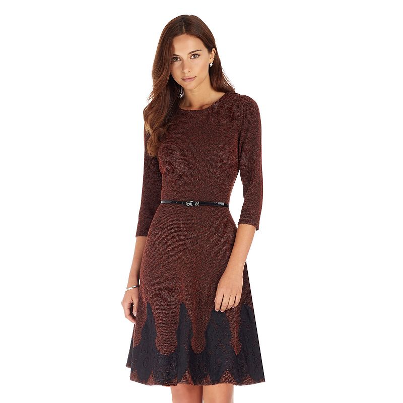Indication Tweed Fit & Flare Dress Women's