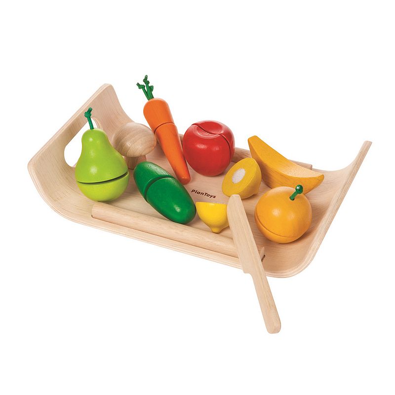 Plan Toys Fruits & Vegetables Set, Multicolor