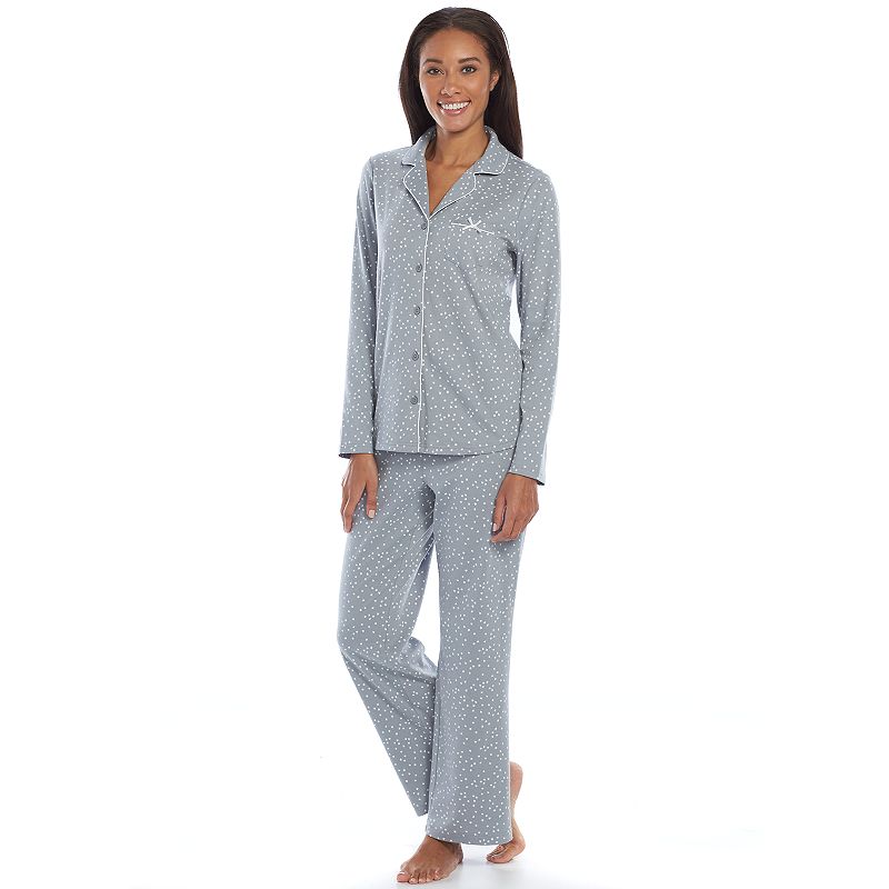 Women's Croft & Barrow® Pajamas Knit NotchCollar Pajama Set