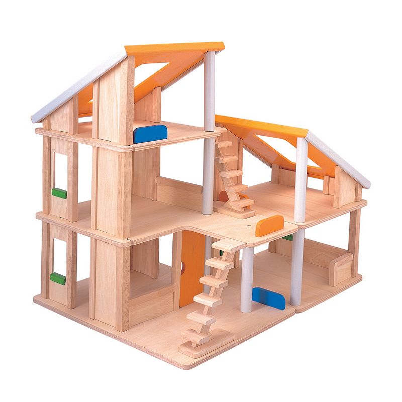 Plan Toys Wood Chalet Dollhouse, Multicolor