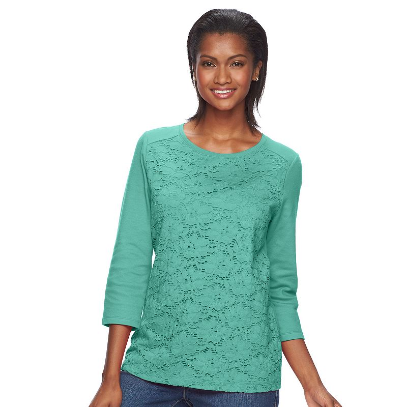 3/4 Sleeve Navy Top Kohl's