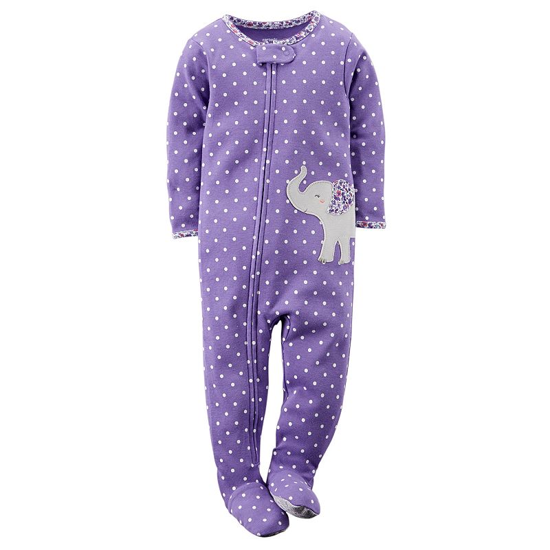 CARTER'S POLKADOT ANIMAL FOOTED PAJAMAS BABY GIRL, SIZE