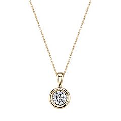 Sirena Collection 14k Gold 1/5 Carat T.W. Certified Diamond Solitaire Pendant Necklace by