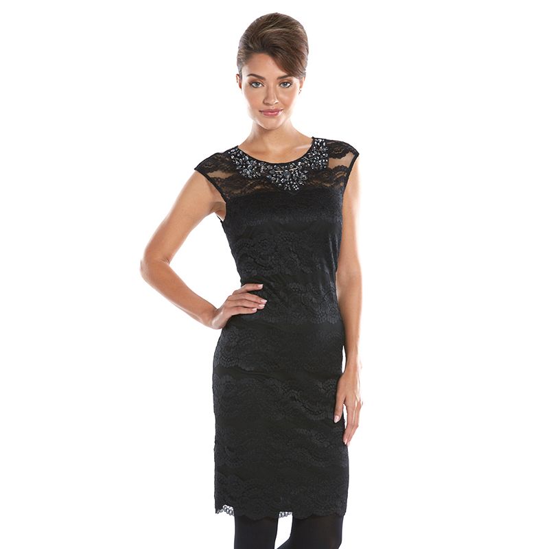 Scarlett Embellished Lace Sheath Dress Women's