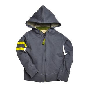 Baby Boy Burt's Bees Baby Organic Striped Full-Zip French Terry Hoodie