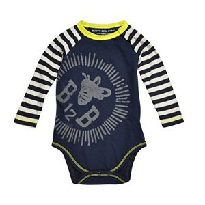 Baby Boy Burt's Bees Baby Organic Stripe Raglan Bodysuit