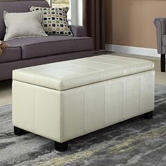 Simpli Home Dover Rectangular Storage Ottoman Bench