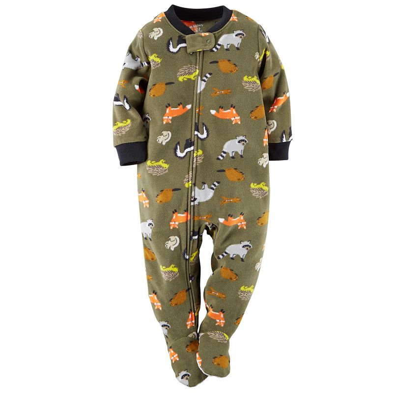 Toddler Boy Carter's Print Microfleece Footed Pajamas
