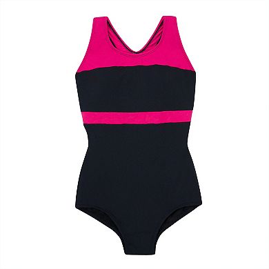 Women's Dolfin Aquashape Conservative Colorblock One-Piece Lap Swimsuit