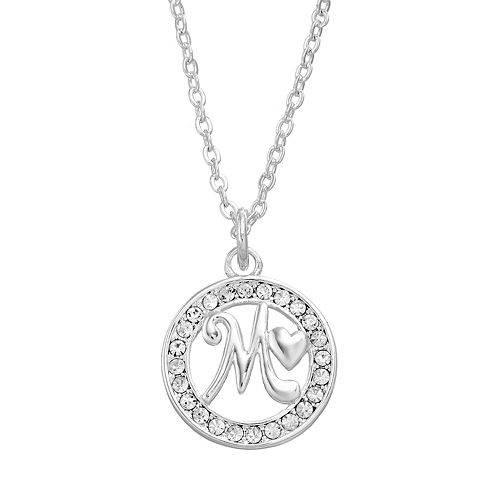 Crystal Initial Pendant Necklace