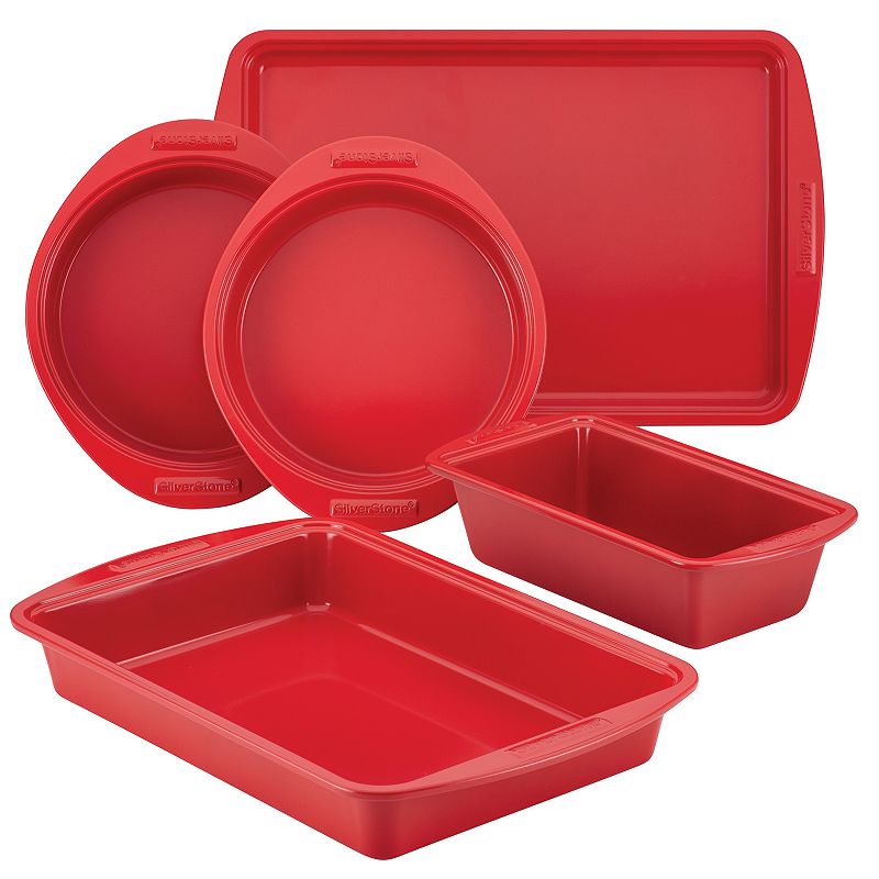 SilverStone 5-pc. Hybrid Ceramic Nonstick Bakeware Set, Red