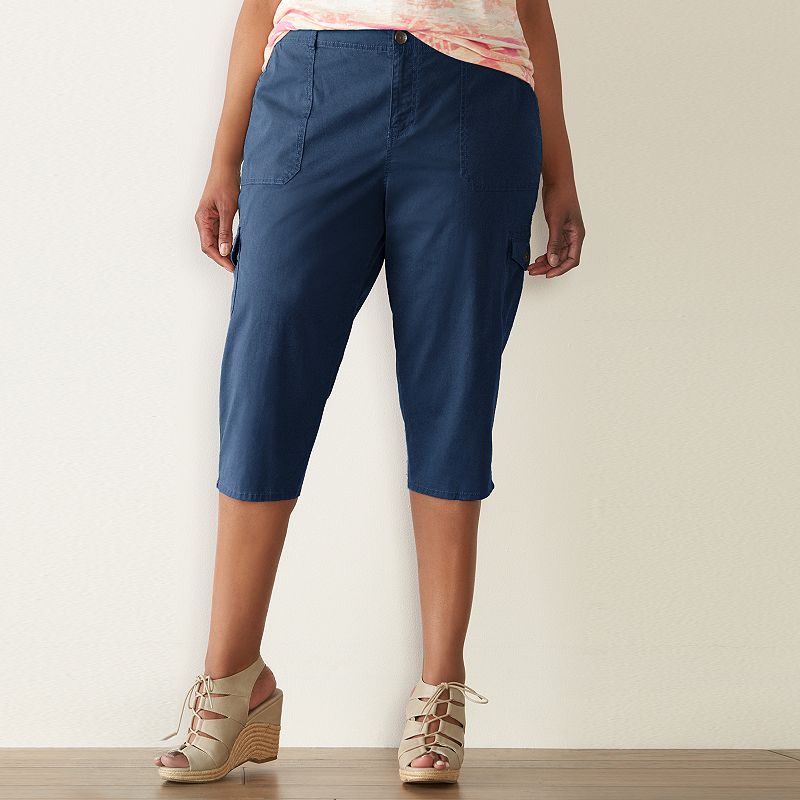 Denim Elastic Waistband Capri Kohl's
