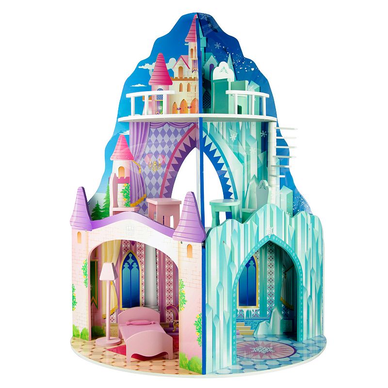 Teamson Kids Ice Mansion & Dream Castle Dual Theme Dollhouse, Multicolor