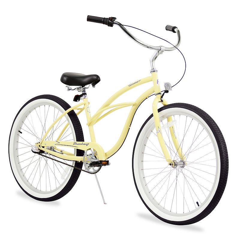 Firmstrong Women's 26-in. Urban Three-Speed Beach Cruiser Bike, White