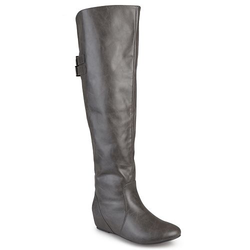Journee Collection Angel Women's WideCalf OvertheKnee Wedge Riding Boots