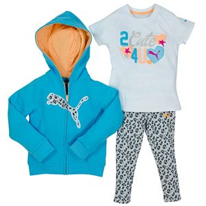 PUMA Toddler Girl Hoodie & Cheetah Leggings Set