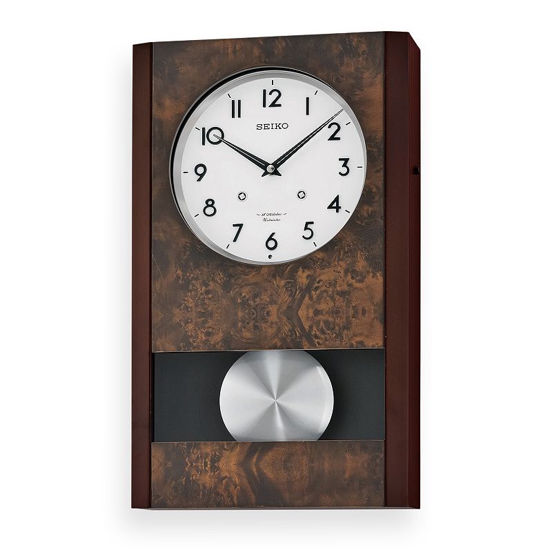 Seiko Wood Musical Pendulum Wall Clock - QXM359BLH, Brown