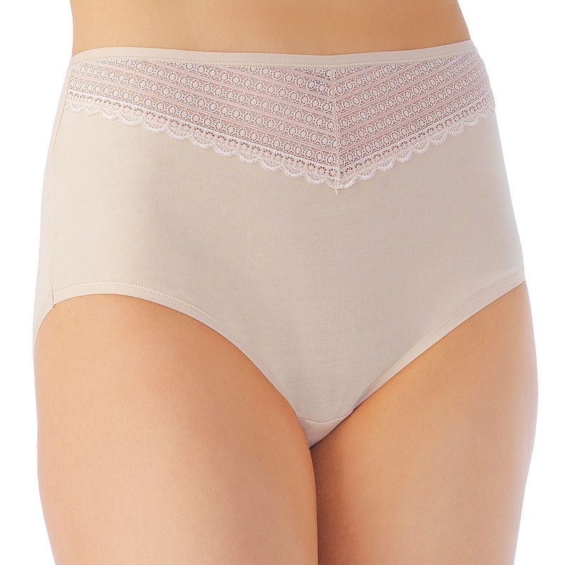 Vanity Fair Beautifully Smooth Cotton LaceTrim Brief 13128 Women's