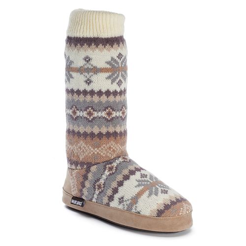 MUK LUKS Vanessa Vintage Snowflake Women's Bootie Slippers