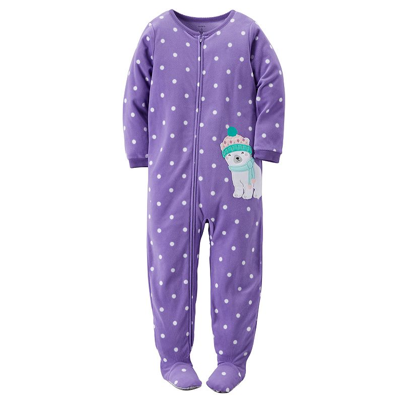 Carter's Girls 414 Fleece OnePiece Polar Bear Footed Pajamas