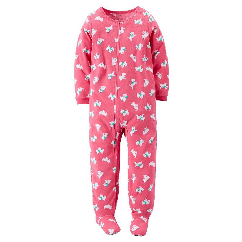 Carter's Girls 414 Fleece OnePiece Scottie Dog Footed Pajamas