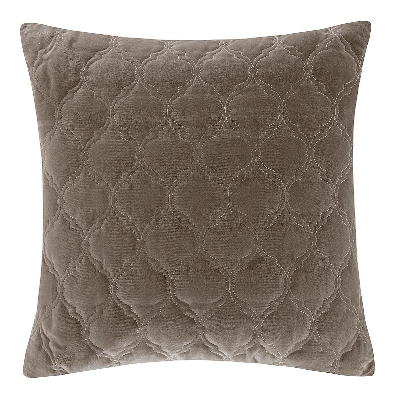 Madison Park Ogee Quilted Velvet Square Throw Pillow DealTrend