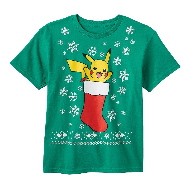 Boys 8-20 Pokemon Pikachu Stocking Stuffer Tee, Boy's, Size: Medium, Green Oth