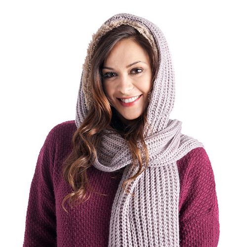 Hooded  LUKS Women's kohls hooded Ribbed MUK Scarf scarf