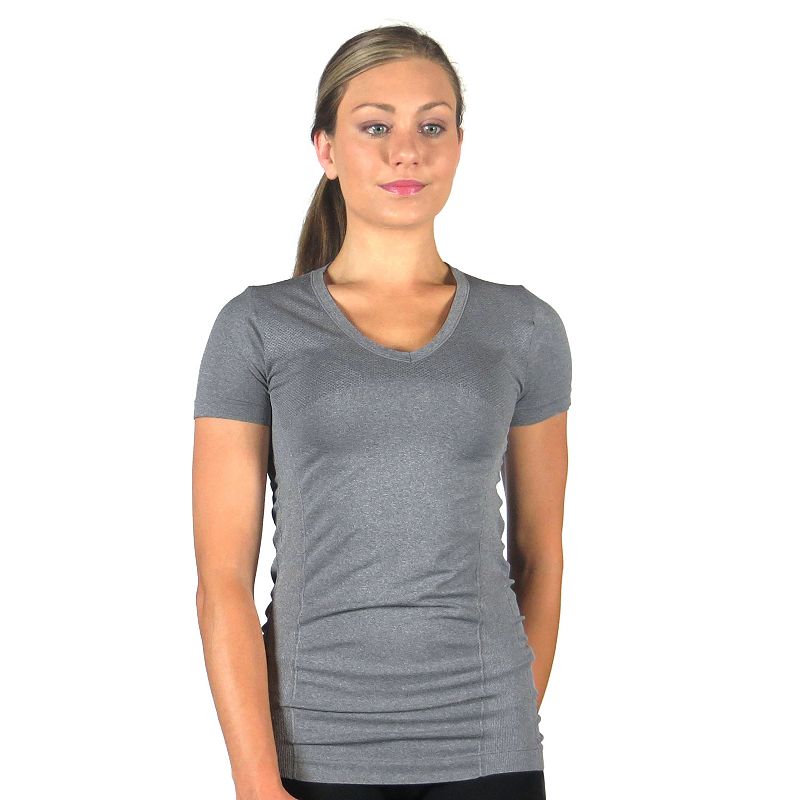 Women's Ryka Recharge V-neck Workout Tee, Size: Small, Black