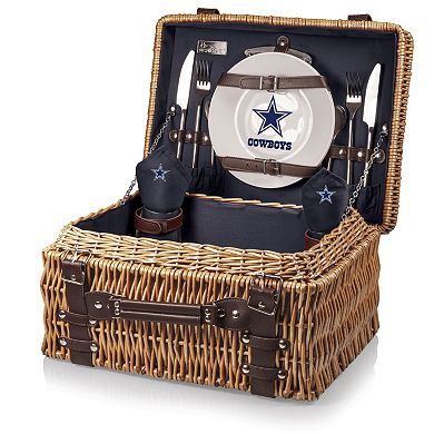 Picnic Time Dallas Cowboys Champion Willow Picnic Basket with Service for 2