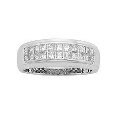 Men's 14k White Gold IGL Certified 1 Carat T.W. Diamond Wedding Band by