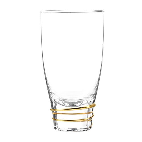 Qualia Glass Helix Gold 4pc. Highball Glass Set