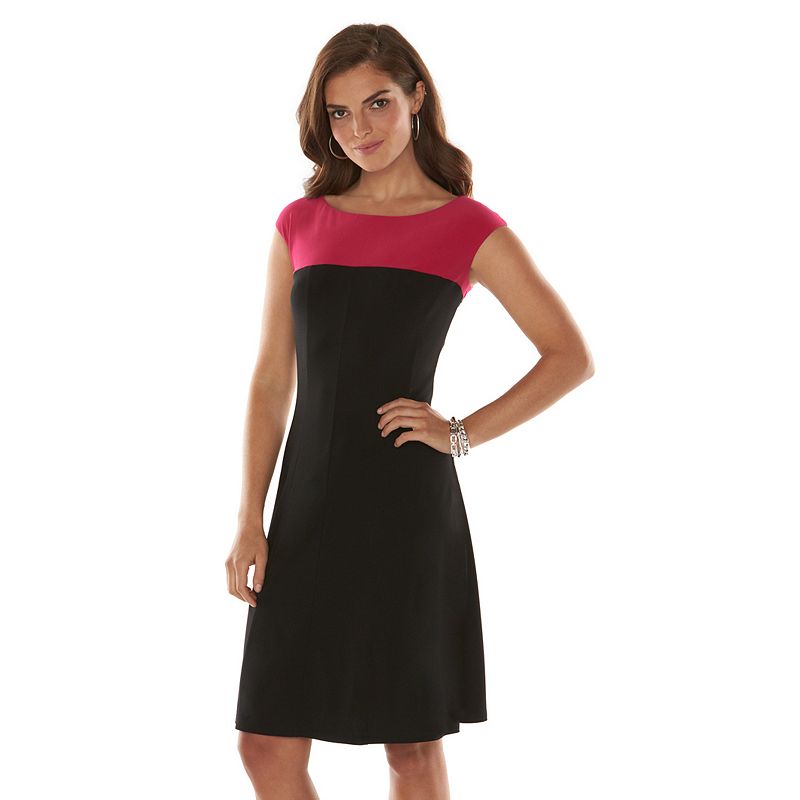 Chaps Black Polyester Sheath Dress Kohl's