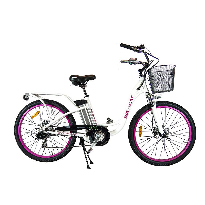 Big Cat Electric Bikes Long Beach Cruiser Electric Bike, Multicolor