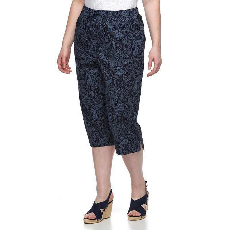Drawstring Elastic Waistband Capris Kohl's